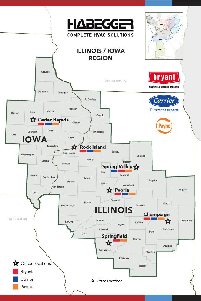 Iowa / Illinois Region Map
